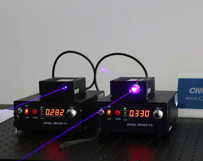 405nm 1W ~ 4W Blue-Violet highpower 반도체 레이저 output power adjustable